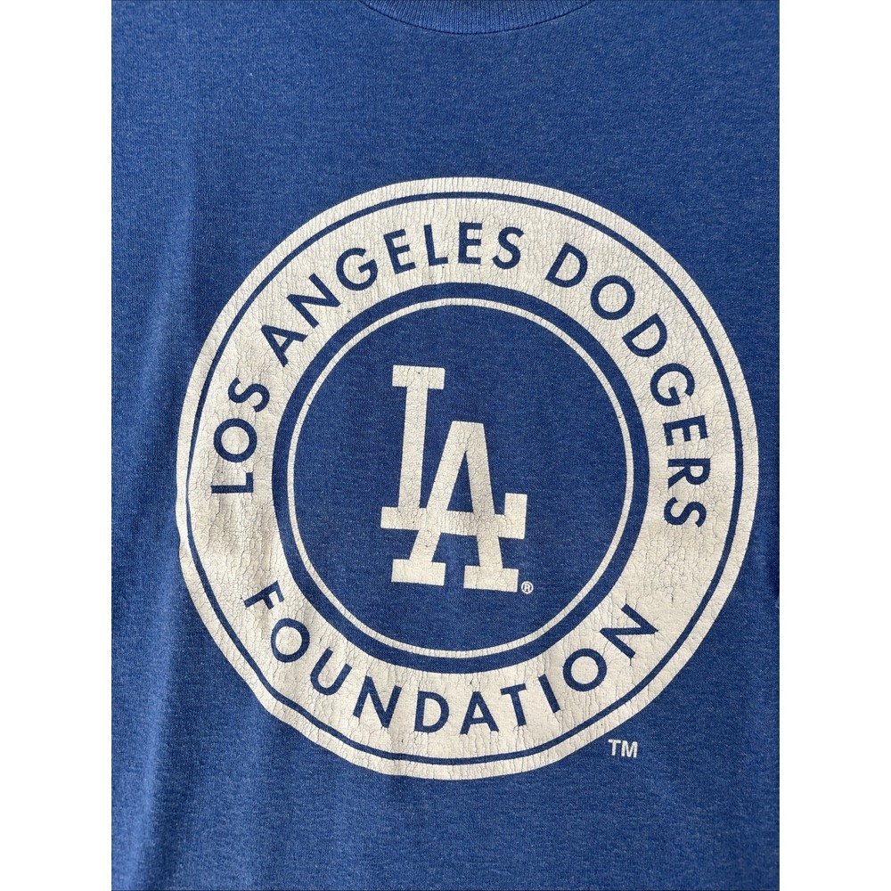 Los Angeles Dodgers Foundation Baseball Blue Tee T-Shirt Youth Size L Delta - Picture 4 of 10
